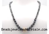 GMN7319 black labradorite graduated beaded necklace & bracelet set