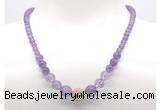 GMN7326 amethyst graduated beaded necklace & bracelet set