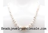 GMN7340 white howlite graduated beaded necklace & bracelet set