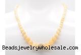 GMN7341 honey jade graduated beaded necklace & bracelet set