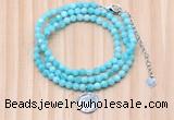 GMN7469 4mm faceted round amazonite beaded necklace with constellation charm