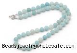 GMN7602 18 - 36 inches 8mm, 10mm matte amazonite beaded necklaces