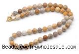 GMN7619 18 - 36 inches 8mm, 10mm matte fossil coral beaded necklaces