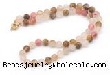 GMN7634 18 - 36 inches 8mm, 10mm matte volcano cherry quartz beaded necklaces