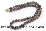GMN7754 18 - 36 inches 8mm, 10mm round ocean agate beaded necklaces