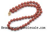 GMN7772 18 - 36 inches 8mm, 10mm round red jasper beaded necklaces