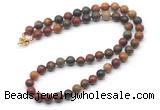 GMN7775 18 - 36 inches 8mm, 10mm round picasso jasper beaded necklaces