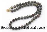 GMN7784 18 - 36 inches 8mm, 10mm round dragon blood jasper beaded necklaces
