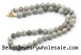GMN7786 18 - 36 inches 8mm, 10mm round greeting pine jasper beaded necklaces