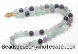 GMN7801 18 - 36 inches 8mm, 10mm round fluorite beaded necklaces