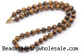 GMN7838 18 - 36 inches 8mm, 10mm round grade AA yellow tiger eye beaded necklaces