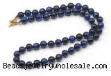 GMN7845 18 - 36 inches 8mm, 10mm round blue tiger eye beaded necklaces