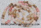 GMN928 Hand-knotted 8mm, 10mm matte volcano cherry quartz 108 beads mala necklaces