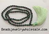 GNBS35 Hand-knotted 6mm imitation ruby zoisite 108 beads mala necklace with tassel