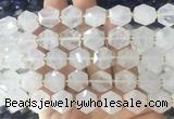HABS16 15 inches 12mm faceted hexagon Angola crystal quartz beads wholesale