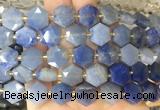 HABS21 15 inches 12mm faceted hexagon blue aventurine beads wholesale