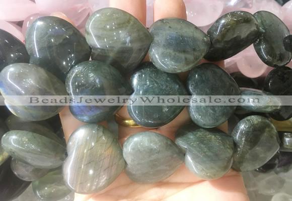 HGBS106 15 inches 28mm heart labradorite gemstone beads wholesale