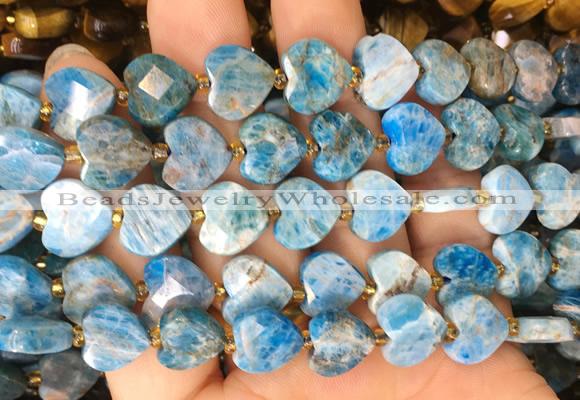 HGBS124 15 inches 12mm faceted heart apatite beads wholesale