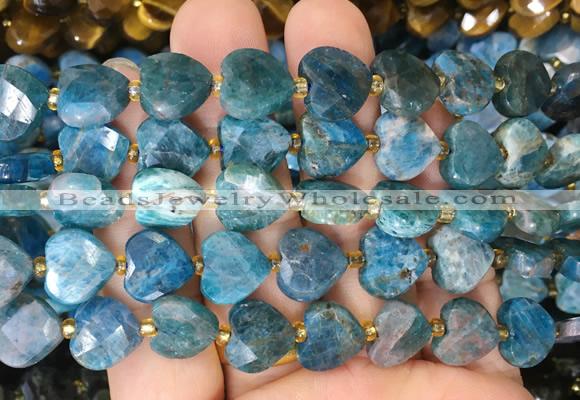 HGBS125 15 inches 12mm faceted heart apatite beads wholesale