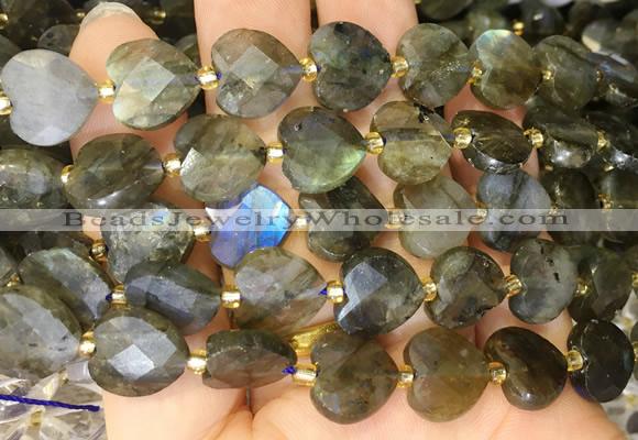 HGBS128 15 inches 12mm faceted heart labradorite beads wholesale