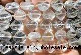 HGBS135 15 inches 15mm heart White crystal beads wholesale