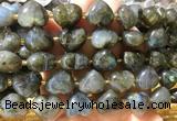HGBS142 15 inches 15mm heart Labradorite beads wholesale