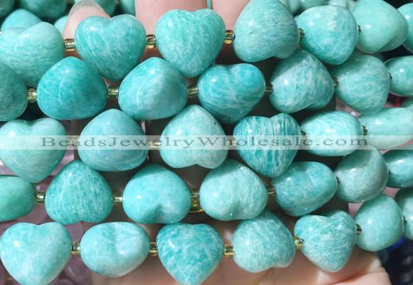 HGBS144 15 inches 15mm heart Amazonite beads wholesale