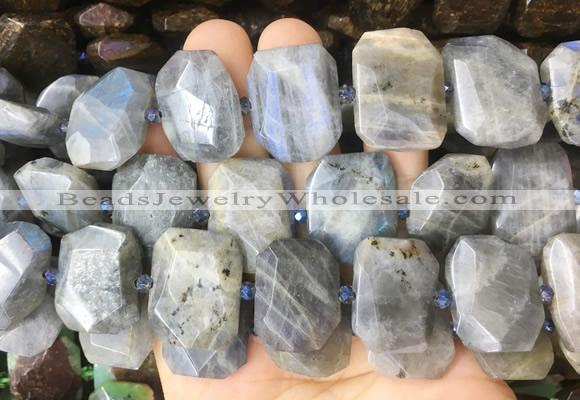 LBBS08 15 inches 15*20mm - 18*25mm faceted freeform labradorite beads