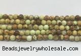LEBS01 15 inches 4mm round lemon turquoise beads wholesale