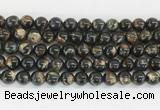 LPBS02 15 inches 8mm round black Lepidolite beads wholesale
