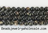 LPBS03 15 inches 10mm round black Lepidolite beads wholesale