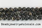 LPBS04 15 inches 12mm round black Lepidolite beads wholesale