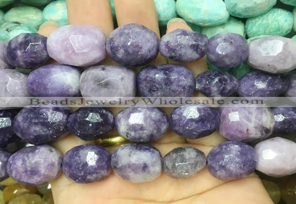 LPBS22 15 inches 12*16mm - 13*18mm faceted nuggets lepidolite beads