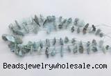 LRBS01 Top drilled 10*14mm - 15*25mm freeform larimar gemstone beads