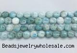 LRBS06 15 inches 12mm flat round larimar gemstone beads wholesale