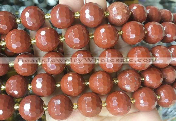 LSBS09 15 inches 16mm faceted round red jasper beads wholesale