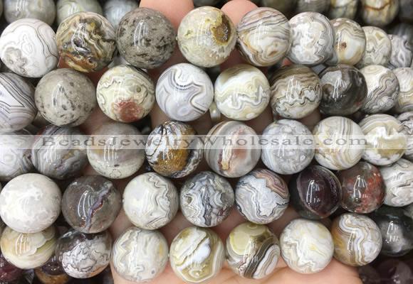 LSBS104 15 inches 16mm round mexican crazy agate beads wholesale