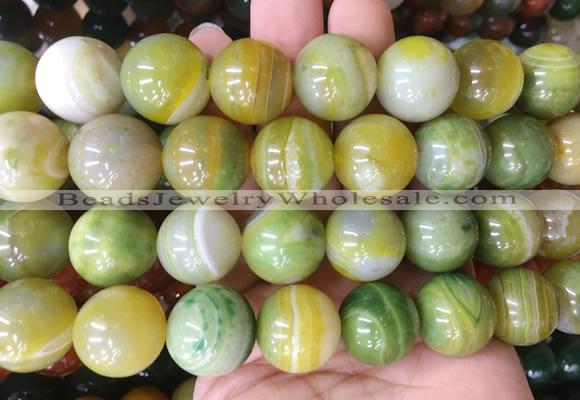 LSBS116 15 inches 18mm round agate gemstone beads wholesale