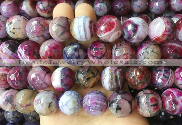 LSBS147 15 inches 18mm faceted round agate gemstone beads wholesale