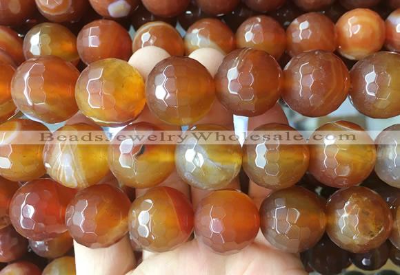 LSBS153 15 inches 20mm faceted round agate gemstone beads wholesale
