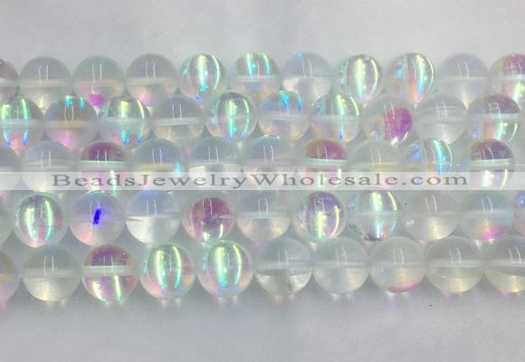 LSBS157 15 inches 16mm round synthetic moonstone gemstone beads wholesale