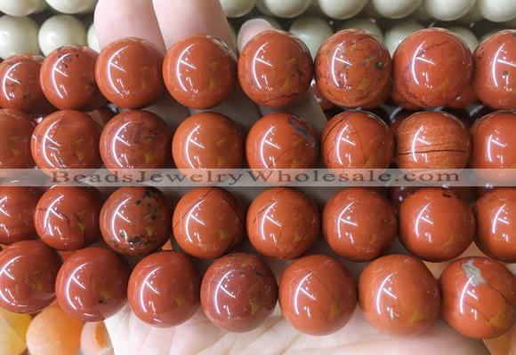 LSBS176 15 inches 18mm round red jasper gemstone beads wholesale