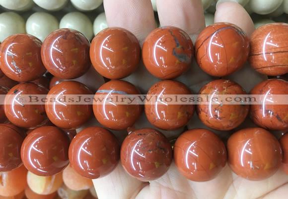 LSBS177 15 inches 20mm round red jasper gemstone beads wholesale