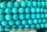 LSBS181 15 inches 16mm round green howlite turquoise beads wholesale
