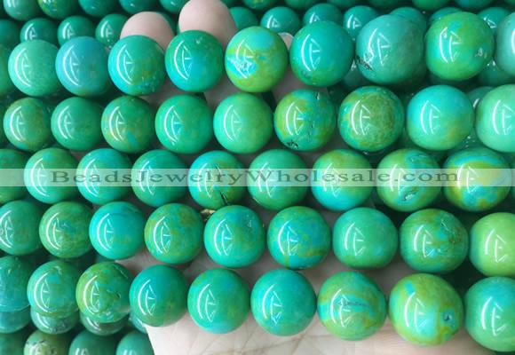 LSBS185 15 inches 16mm round yellow green howlite turquoise beads wholesale