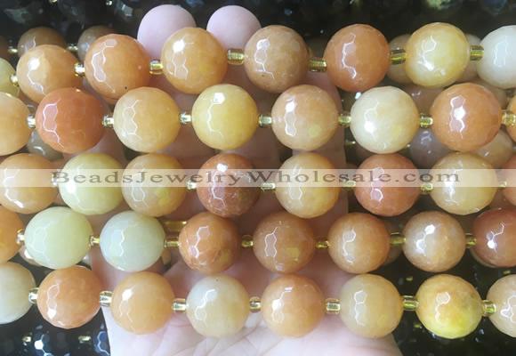 LSBS214 15 inches 16mm faceted round red aventurine beads wholesale