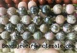LSBS218 15 inches 16mm faceted round rhodonite beads wholesale