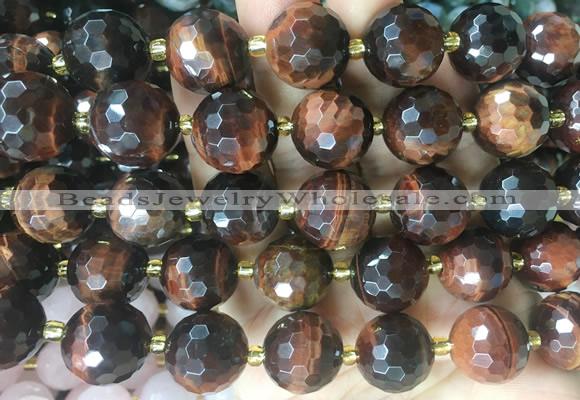LSBS24 15 inches 16mm faceted round red tiger eye beads wholesale
