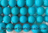 LSBS270 15 inches 22mm round blue howlite turquoise gemstone beads wholesale