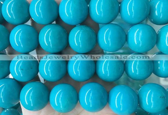 LSBS270 15 inches 22mm round blue howlite turquoise gemstone beads wholesale